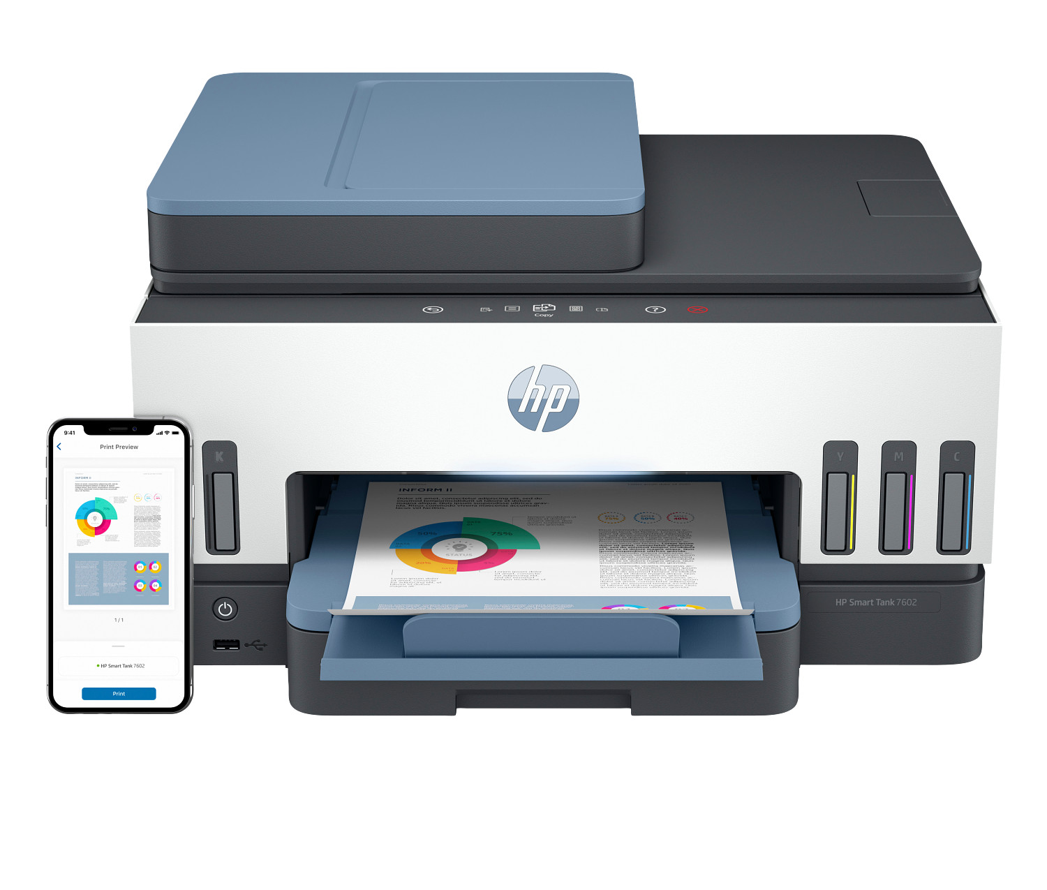 HP Smart Tank 7602 All-in-One, AI-enabled